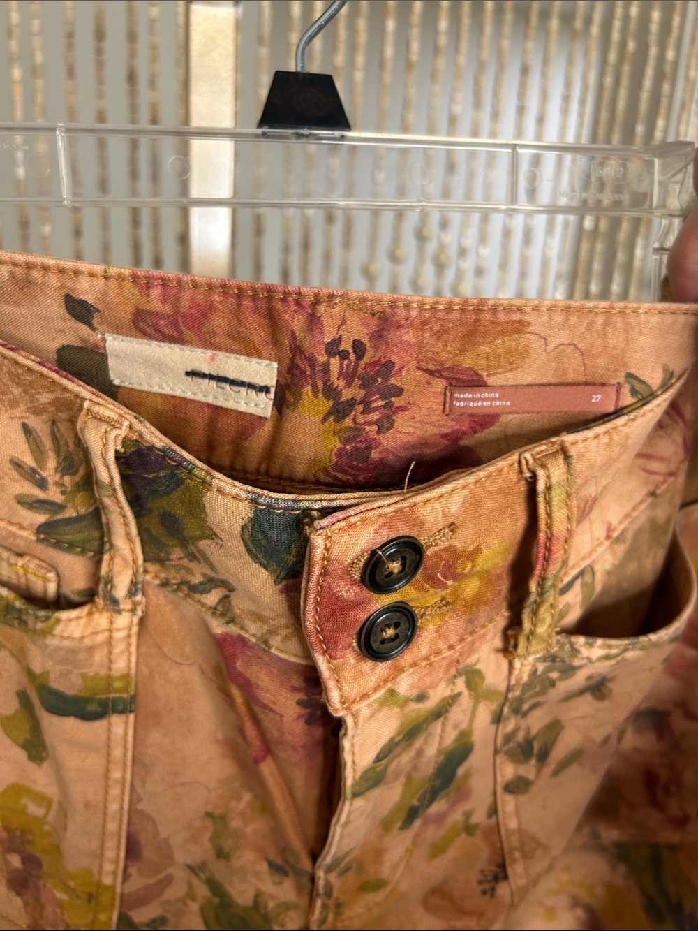 Anthropologie Pilcro The Wander Floral Pattern Pants Size 27 - Picture 2 of 7